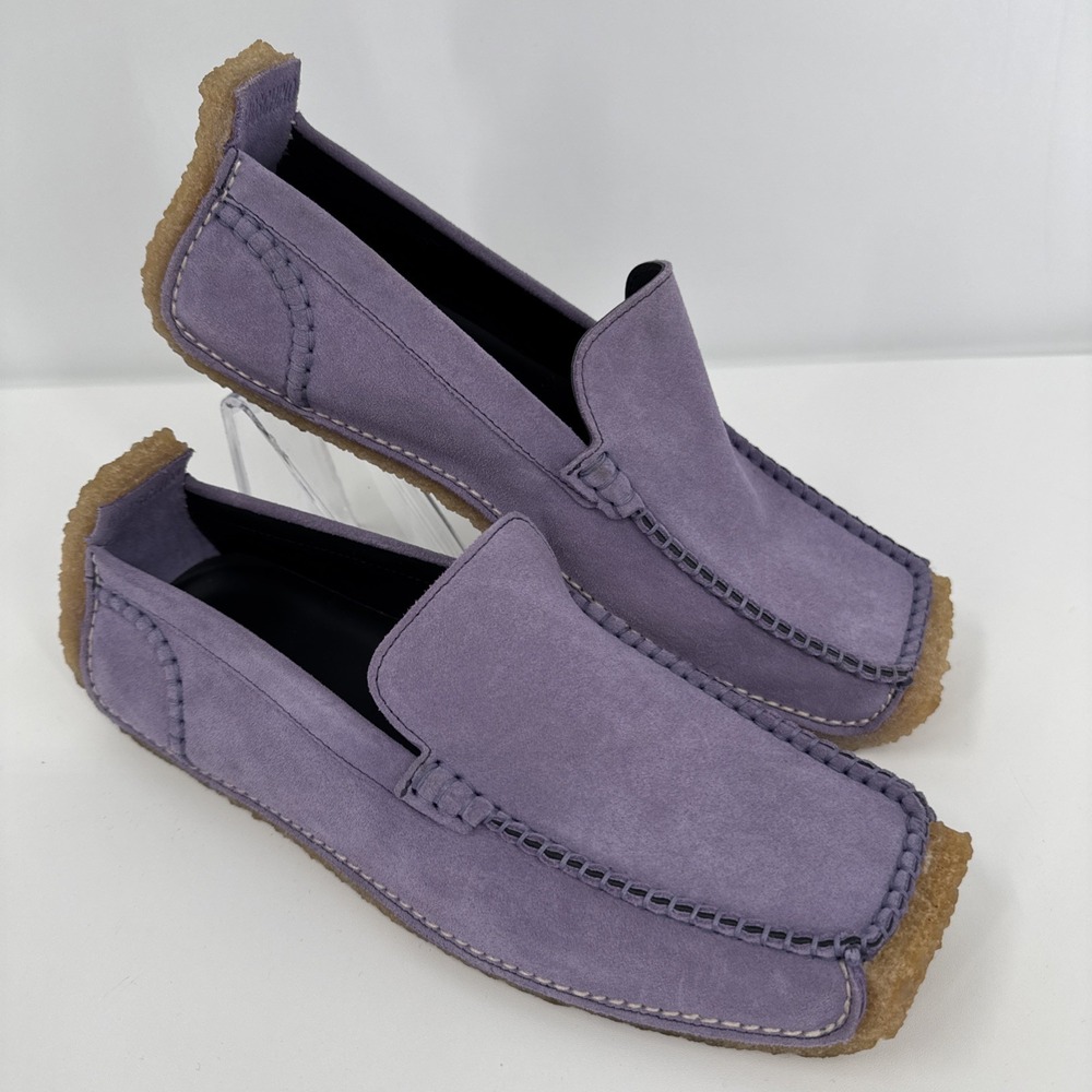 Moschino Men's Suede Moccasins Size 38 US 6 FUCSIA Driving Shoe Designer Quality